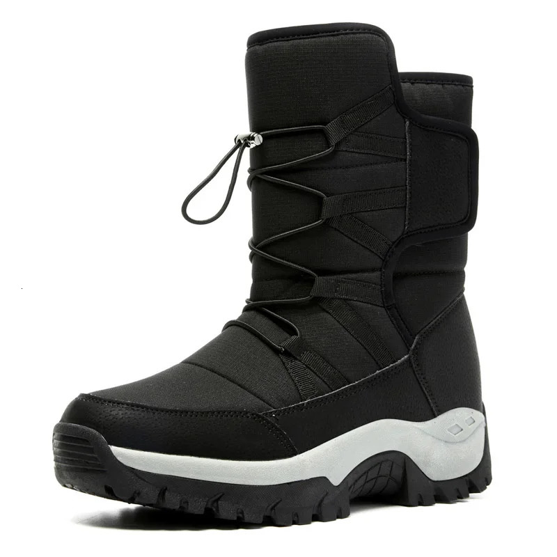 Winter Mens Shoes Warm Plush Mens Boots High Top Couple Snow Boots Winter Outdoor Anti-Slip Ankle Boots Work Casual Boots 241213