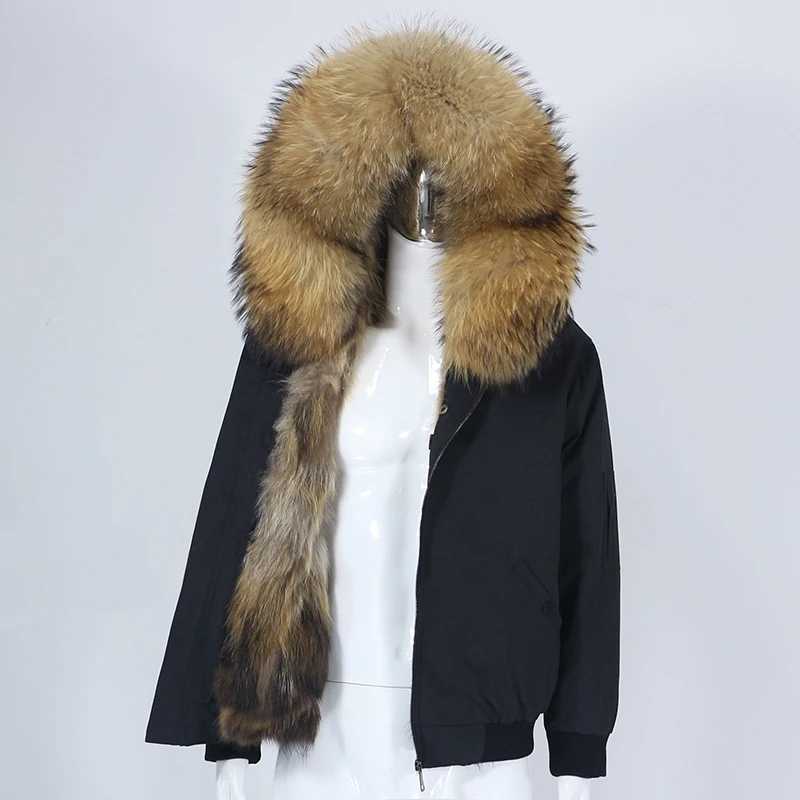 OFTBUY 2022 Mens Bomber Parka Waterproof Winter Jacket Natural Real Raccoon Fox Fur Coat Collar Hooded Thick Warm Streetwear New W241213