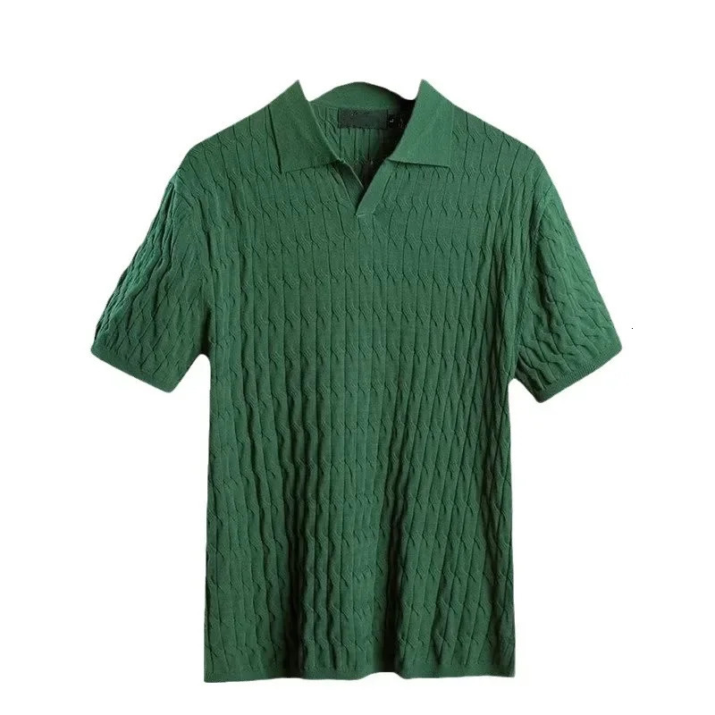 Men Short Sleeve Polo tShirts Slim Fit Knitted Shirts Man Breathable Business Casual Tops Comfortable t Shirt Clothes 241213