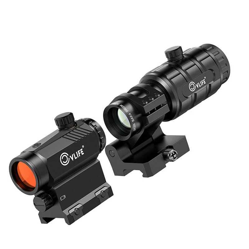 Rifscope Scopes 3X Magnifier Combo 3 MOA Rif Hunting Red Dot Holographic Auto Brightn Adjustment Flip-to-Side SighXJ241214
