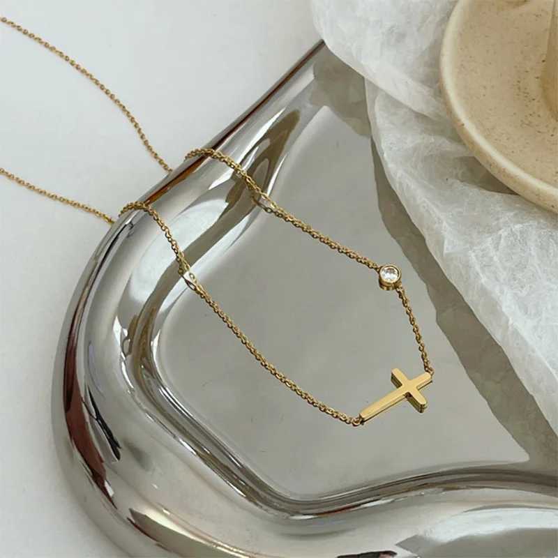 Ultra Thin Chain Link Cross Bracelet Stainl Steel Womens Adjustable Link Stacked Layered Chain BraceletsXJ241214