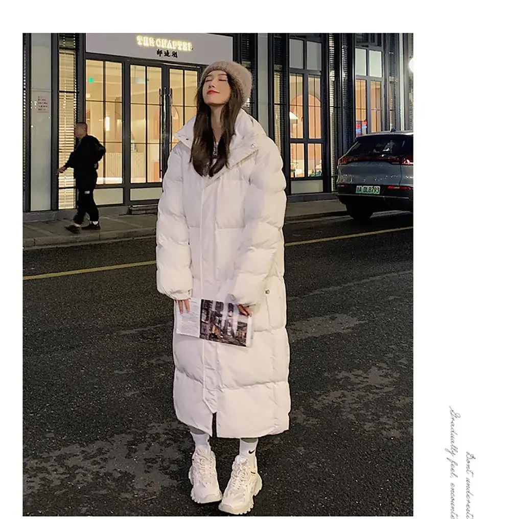 Tops Coats solid color long straight winter jacket casual womens Parkas clothing hooded fashion 241212