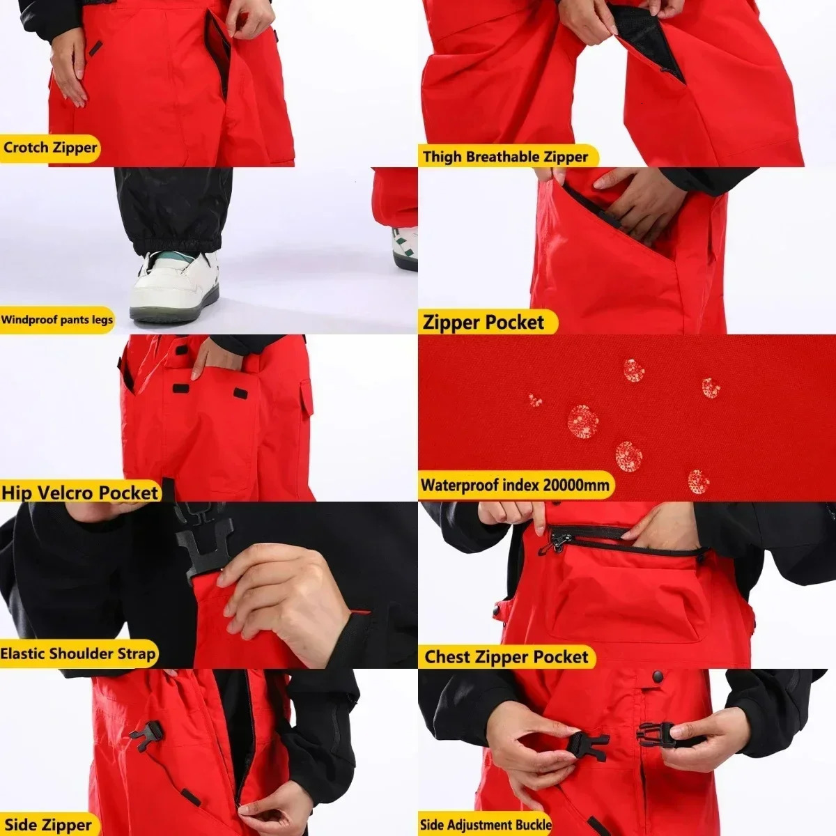 Ski Pants Women Men 2025 Outdoor Skiing Overalls Warm Snowboard Pant Couple Winter Windproof Clothes One-Piece Snow Trousers 241213