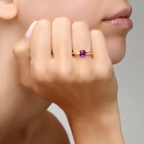Classic Water droplets Candy Style Ring 8 Color Real Crystal Drop Rings For Women Fashion JewelryDJ1153 241214