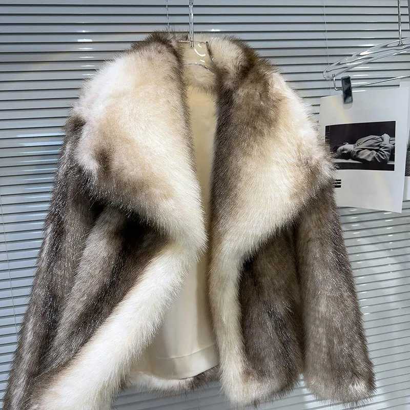 DEAT 2024 Winter New Project Fashion Womens Faux Fur Coat Loose High Quality Solid Color Warm Jacket Womens Trend 29L8781 X241214