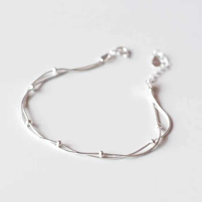 New Fashion Jewelry Beautiful 925 Sterling Silver Bracelets Red Heart Simple Personality Sweet BraceletsXJ241214