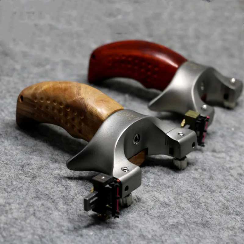 New Arrival slingshot stainless steel+wood fast press lamp aiming precision outdoor combat powerful hunting catapult bow Z241214