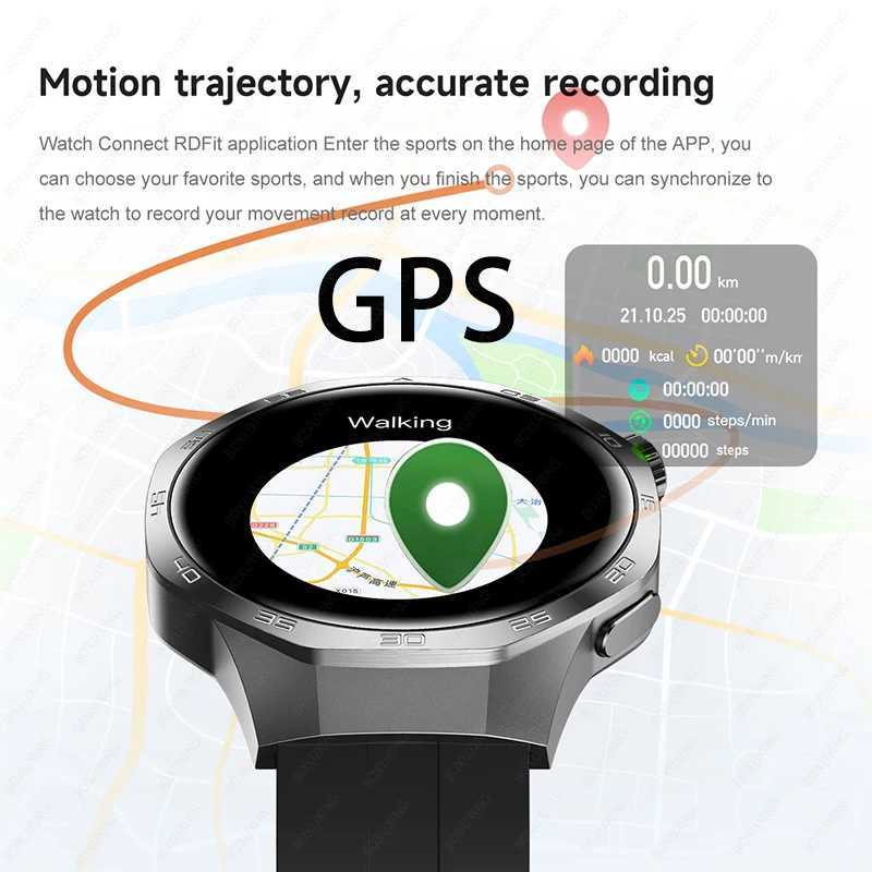 High Quality For Smart Men 5 AMOLED HD Screen BT Call GPS NFC Health Monitor Smartwatch New Watch GT5 Pro O241213