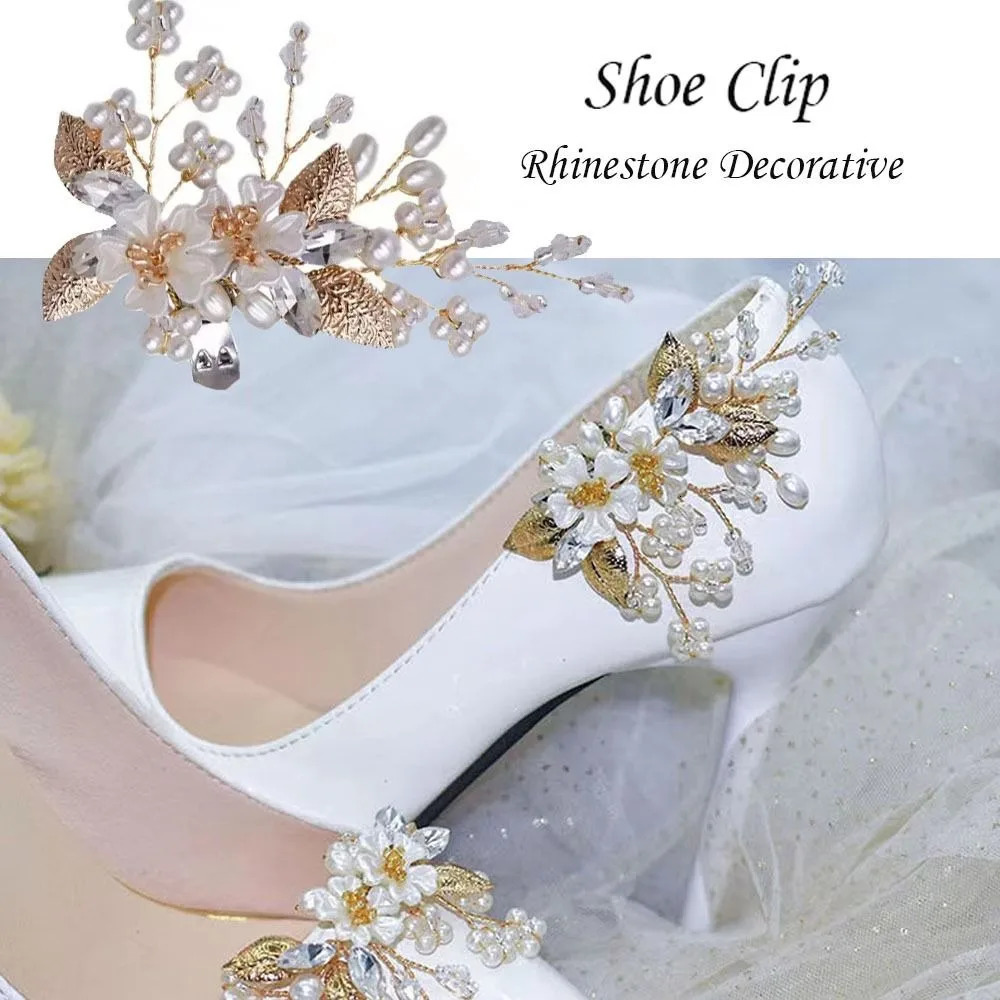 Rhinestone shoes clip on crystal flower shoes amulet decoration tight corset wedding boots party dress bag decoration 241213
