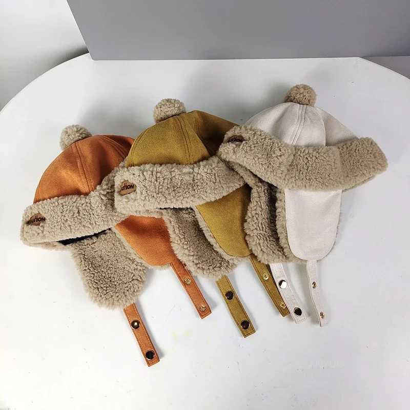 Baby Boy Plush Warm Scarf Hat Set Autumn Winter Plush Thick Girl Ear Protection Hat W241213