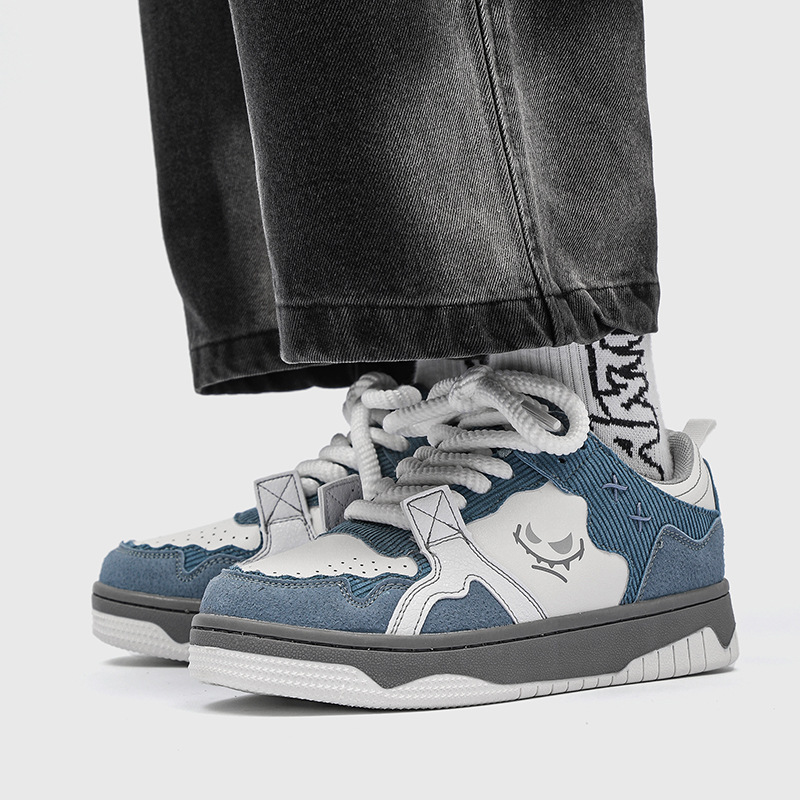 Men Women NEW hot Casual Shoes:Flat Bottom Trendy Korean Version Versatile Leisure Style Fashion Unisex Designer Shoes,Black/Blue,Free shipping