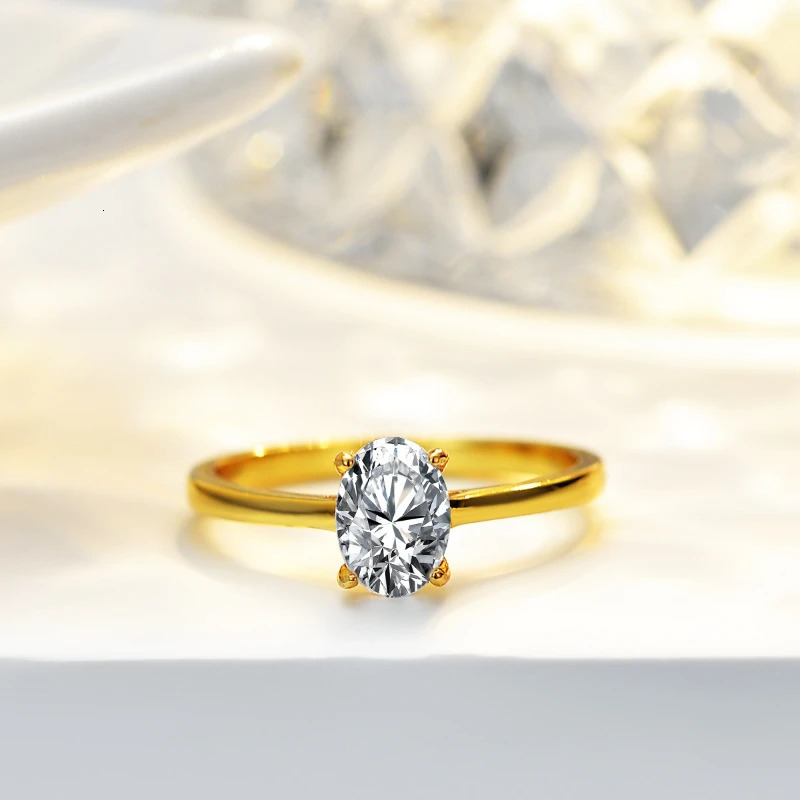 Oval 1 Carat S925 Sterling Silver Ring Women Engagement Wedding Jewelry 241213