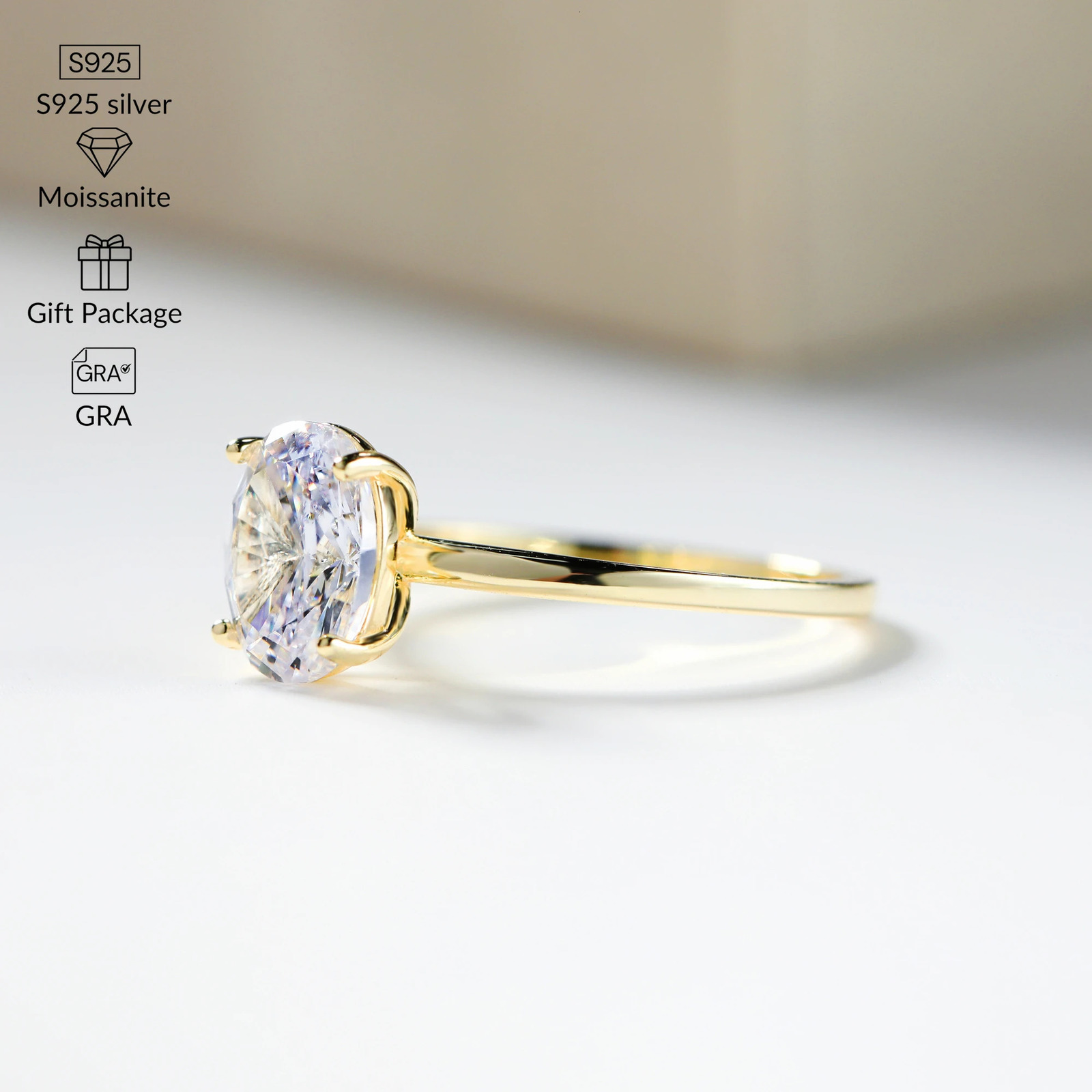 1ct - 3ct Real Ring Engagement Wedding Diamond Rings for Women 925 Sterling Silver High Quality Jewelry GRA 241214