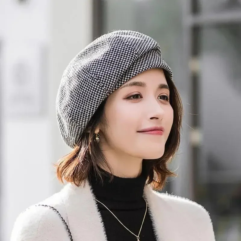 Women Warm Fashion Beret Cotton Wool Hats Winter Womens Beret Cap Head Decoration Accessories for Women 241214