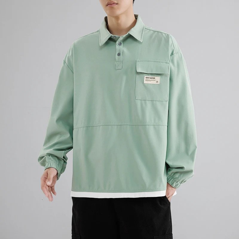 6XL 7XL 8XL Mens POLO Shirts Autumn Japanese Longsleeved Bottoming Large Size Lapel Sports Casual Polo Sweatshirts 241213