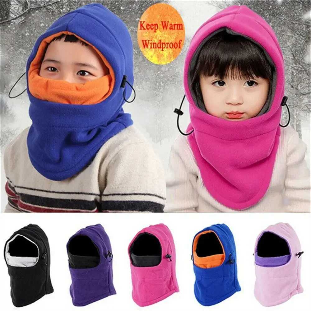 1 hot neck warm full face ski mask hat for childrens winter wool Balaclava hat for boys and girls W241213