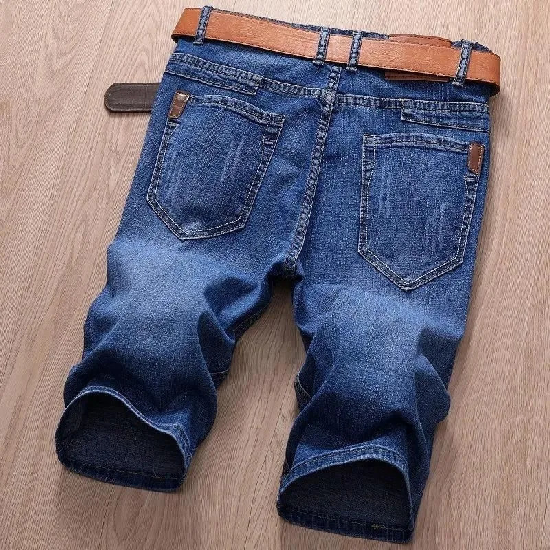 Summer mens short denim jeans thin casual cool pants stretch daily high quality comer 241211
