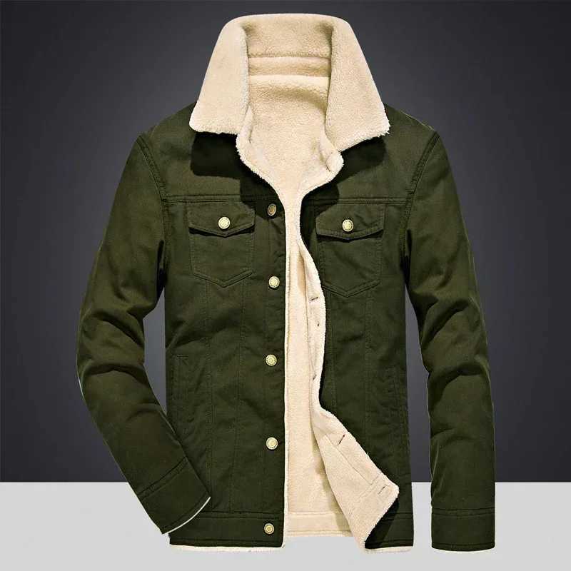 2024 Autumn/Winter Mens Jacket Fashion Cotton Blended Jacket Warm Mens Fur Collar Uniform Jacket High Quality Mens Wear W241213