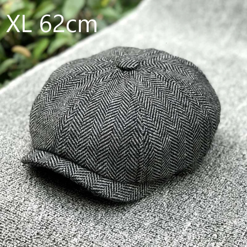 striped octagonal hat unisex style spring and autumn wool soft s boy British retro duck tongue beret fashionable painter 241210