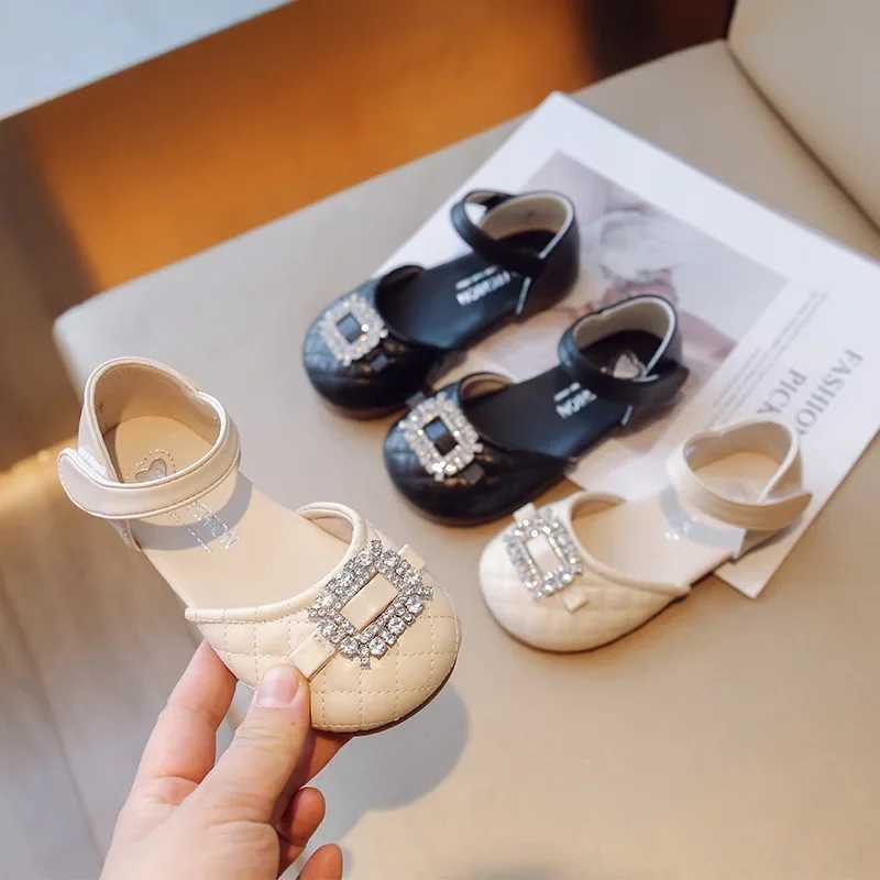 Sandals Summer Kids Shoes for Girls Sandals Fashion Girls Beach Sandals Princess Rhinestone Plaid Wedding Bridesmaid Shoes Baby G12291 H241213