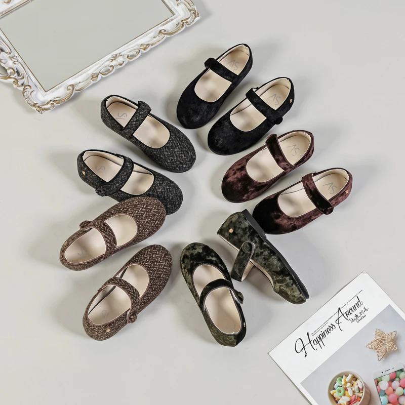 AS 2024 Kids Shoes Children Princess Shoes Baby Girls Dress Shoes Toddler Ballet Flats First Walker Fashion Shoes Mary Jane 241213