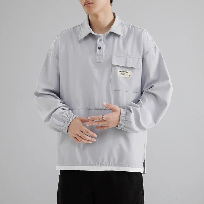 6XL 7XL 8XL Mens POLO Shirts Autumn Japanese Longsleeved Bottoming Large Size Lapel Sports Casual Polo Sweatshirts 241213