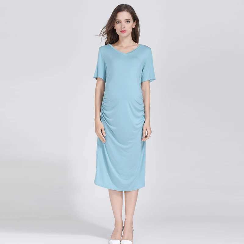 Emotion Moms Summer Materni Dresses Short Sleeve Pregnancy Middle Dress Gravida Dresses for Pregnant WomenXJ241213