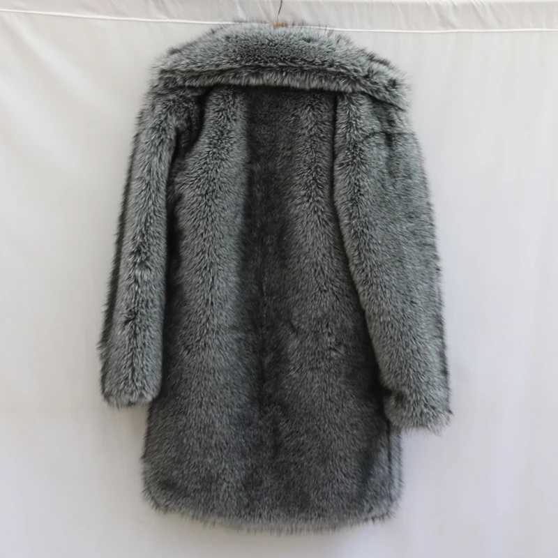 Mens fur coat mink long coat plus size winter thick and warm windbreaker W241213