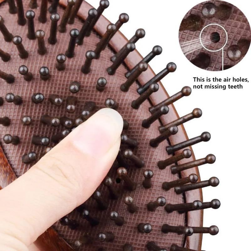 Natural Sandalwood Wooden Air Cushion Comb No-static Head Scalp Scraping Meridians Massage Hair Brush for Women Men 241213
