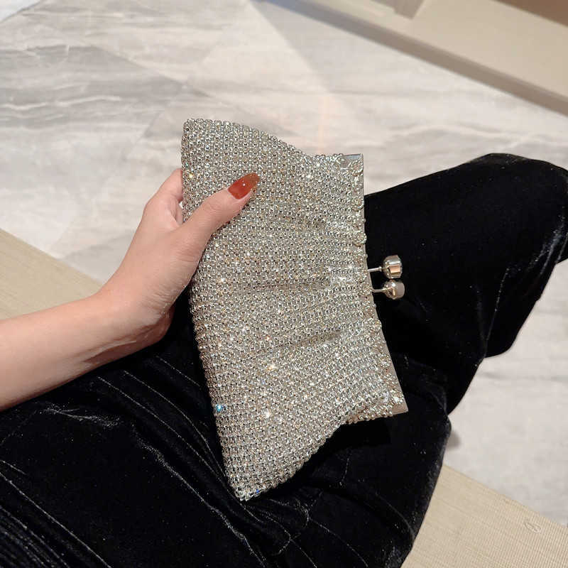 Clutch Bag Luxury Rhinestone Dinner Bag Sparkling Celebrity Handbag Bridal Wedding Bag Matching Dress Bag Diamond Banquet Handbag 240920