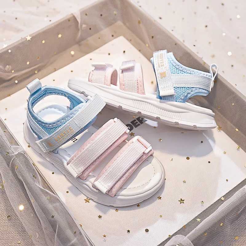 Sandals 2024 Size 27-36 Summer Baby Sandals Gradient Boys Beach Shoes Kids Girls Sport Sandals Children Candy Color Student Shoes H05252 H241213