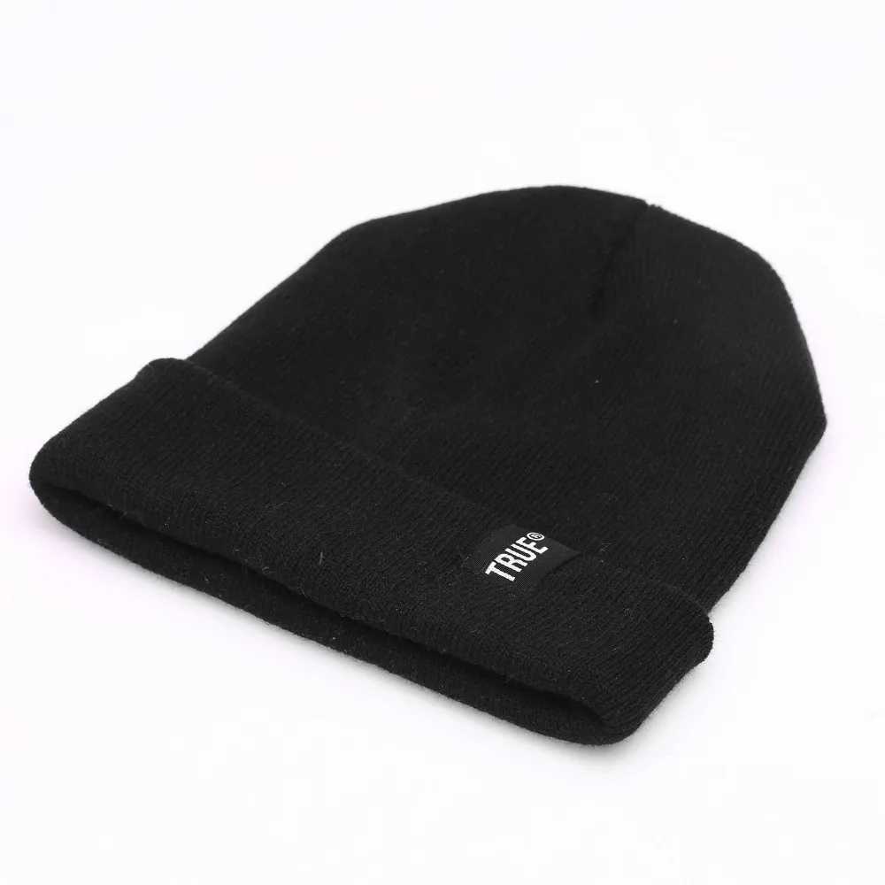 Letter True 10 Colors Casual Beanies for Men Fashion Knitted Winter Hat Solid Hip Hop Skulls Hat unisex Hat W241213