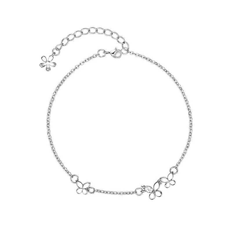 VENTFILLE 925 Silver Diamond-Studded Butterfly Bracelet Womens Fashion Temperament Flower Adjustable BraceletXJ241214