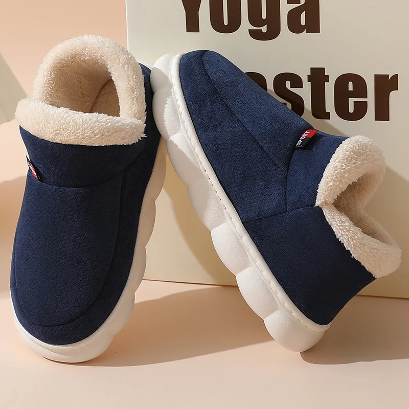 Winter Fuzzy Men Shoes Fashion Fluffy House Outdoor Antiskid Warm Classic Platform Fur Padded Shoe 241214