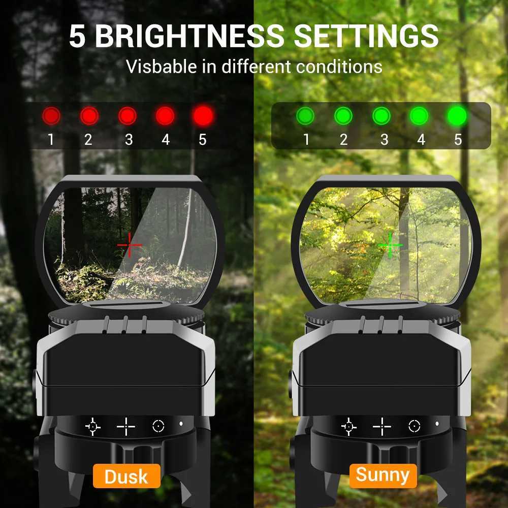Red Green Dot Sight Laser Scope Tactical Rifscope Hunting Optics Red Dot Sight 4 Retic Scope Collimator Sight for 11mm/20mmXJ241214