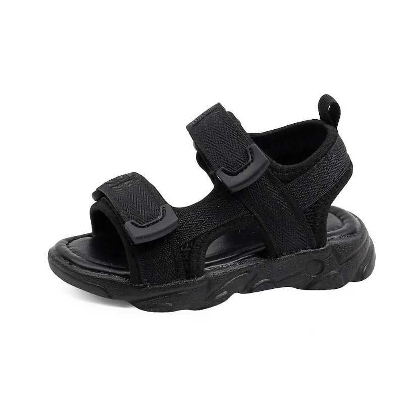 Sandals Summer Beach Sandals for Boys Korean Style 2024 Fashion Children Footwear Canvas Anti-slippery Soft-soled Kids Shoes Girl H04173 H241213