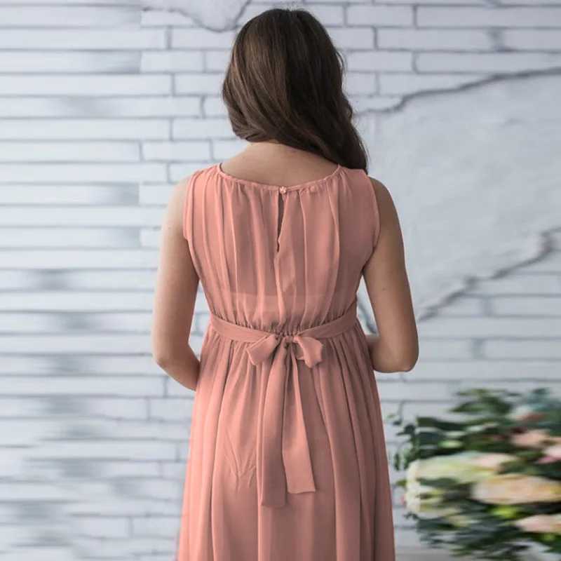 Chiffon Pregnant Long Dress Women Casual Long Sleeve Evening Par Long Maxi Maternal pregnancy dresses DS19XJ241213