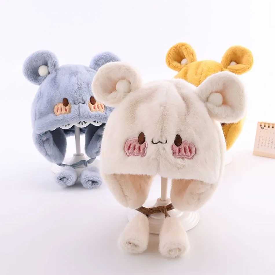 5-24 Months Cozy Plush Bear Infant Winter Hat for Baby Boy Girl with Ear Flaps Cute and Warm Toddler Beanie Cap for Little Ones W241213