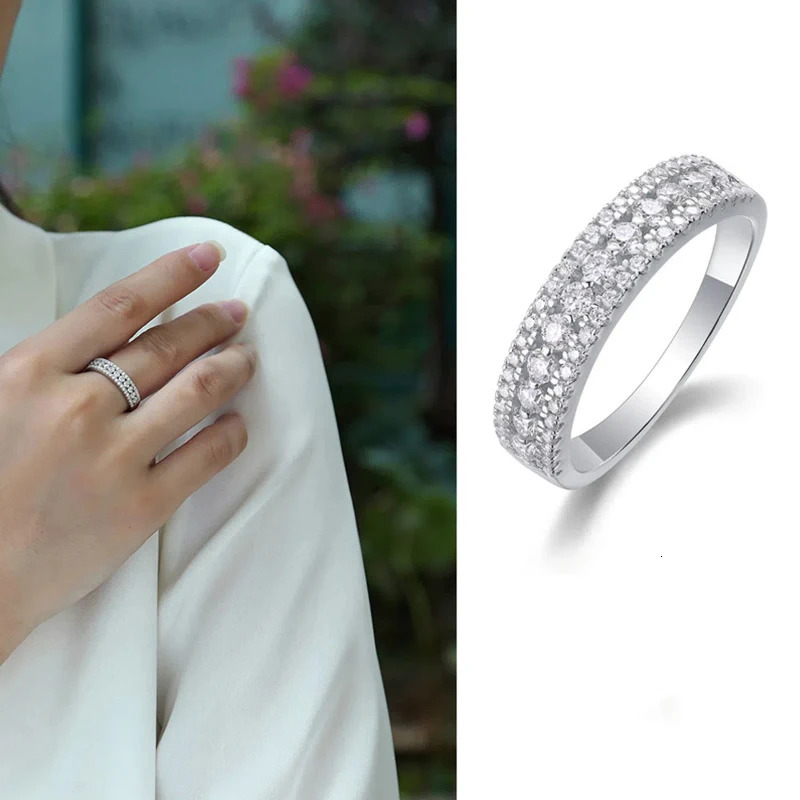 925 Sterling Silver Ring Fine Jewelry Women Engagement Wedding Bands 241213