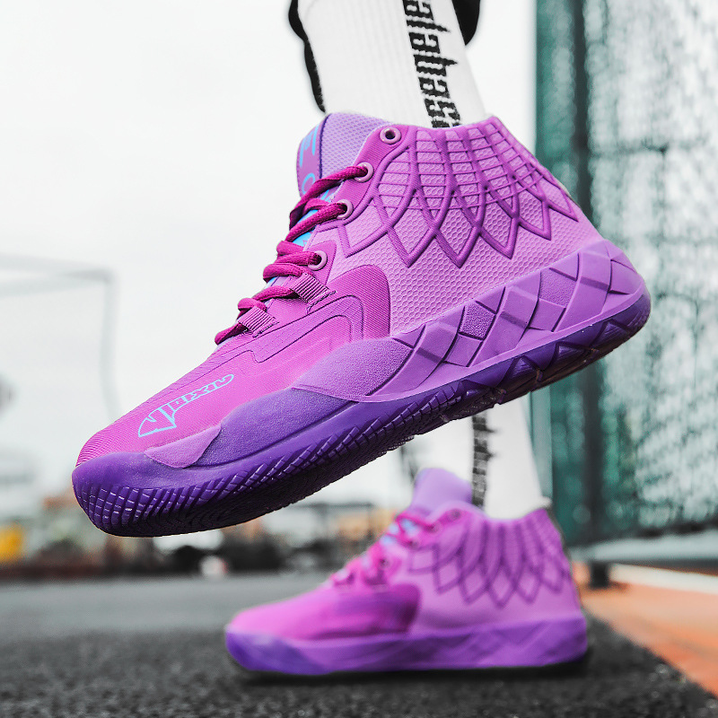 2024 new two-tone color trend basketball shoes fashion casual sports shoes high-top outdoor all-match running shoes