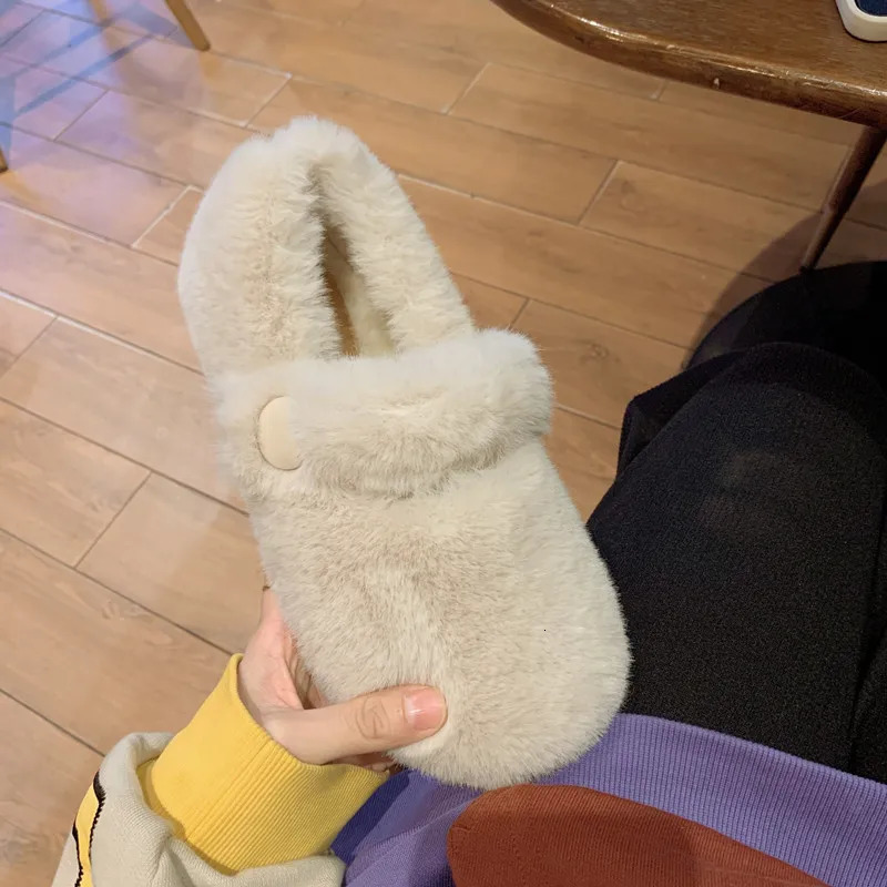 Round Toe Women Casual Female Sneakers White Leather Shoes Slip-on Loafers Fur Soft Moccasin Slip On Winter Leisure Basic Sl 241213