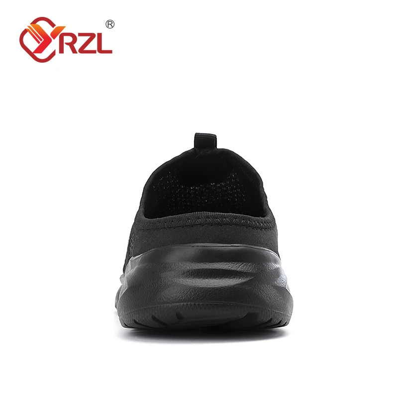 YRZL Mens Half Slippers Summer Breathable Mesh Shoes Outdoor Casual Walking Large Flat Light Sandals 241214