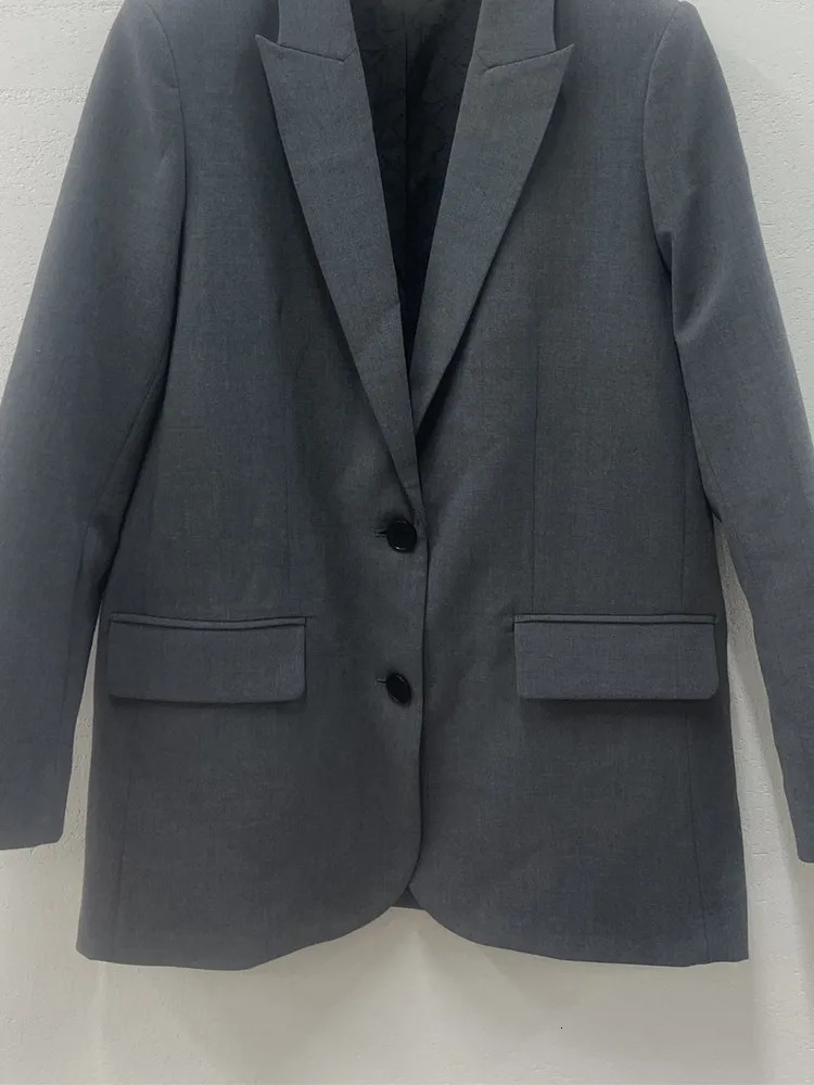 Womens Solid Color Blazer Back Letter Rhinestone n Shoulder Pad Single Breasted Autumn Female Fashion Suit Coat 241209