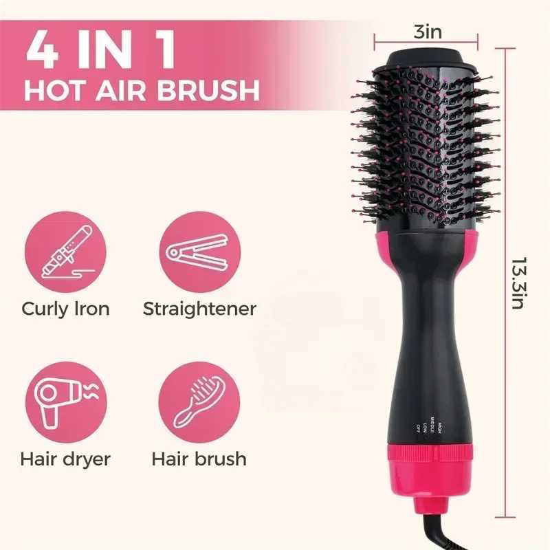 Hot air brush multifunctional hair dryer straightener hair curler comb replaceable hair salon styling device hair curler W241214