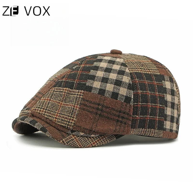 Fashion Unisex Official-website Beret Hat with Plaid Retro English Style Cap for Both Men and WomenSupport Wholesale 241214