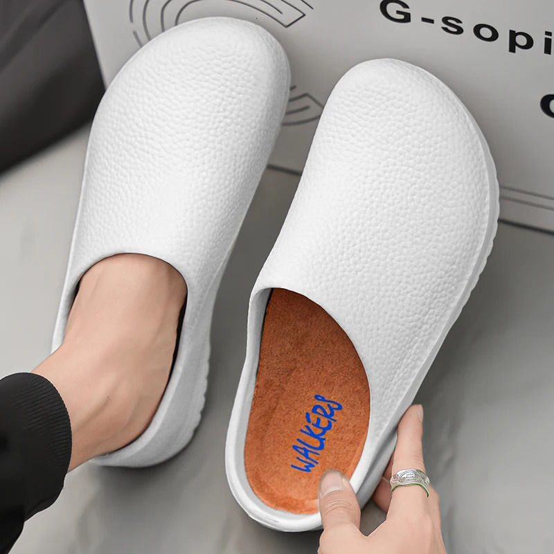 Mens Outdoor Work Summer Style Cool Slippers Large Size Anti Slip Loafers Indoor Chef Set Foot Casual Shoes for Women 2025 241214