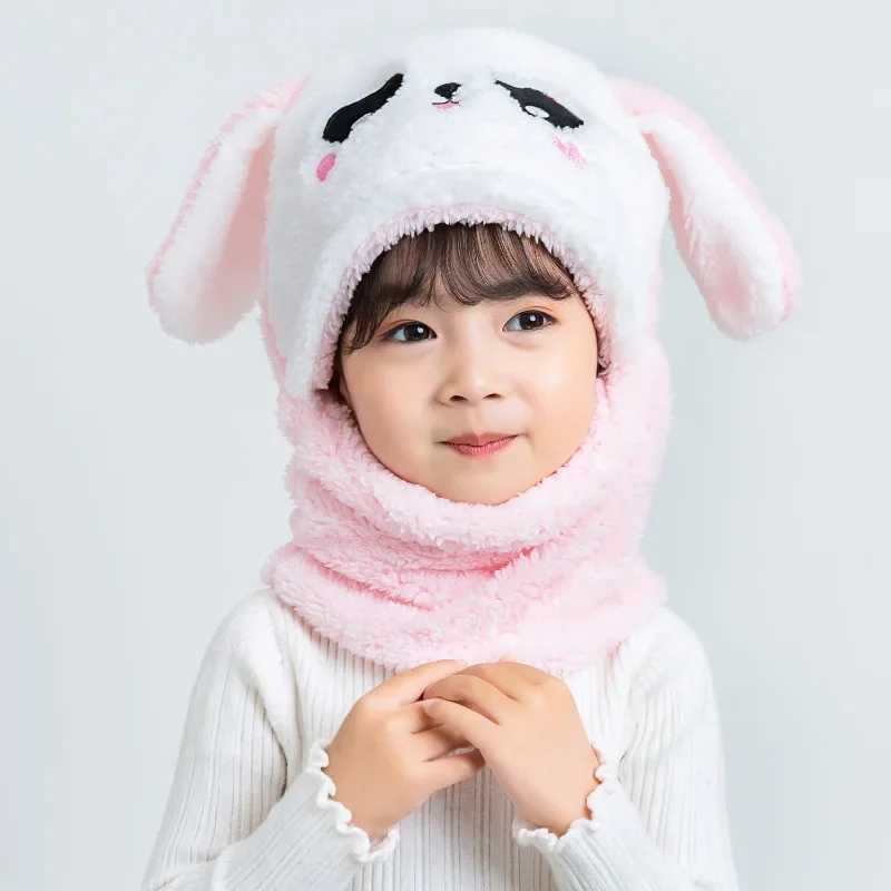 Childrens hat boy photography girl plus wool hat panda ear childrens supplies 2022 winter warm scarf set newborn baby supplies W241213