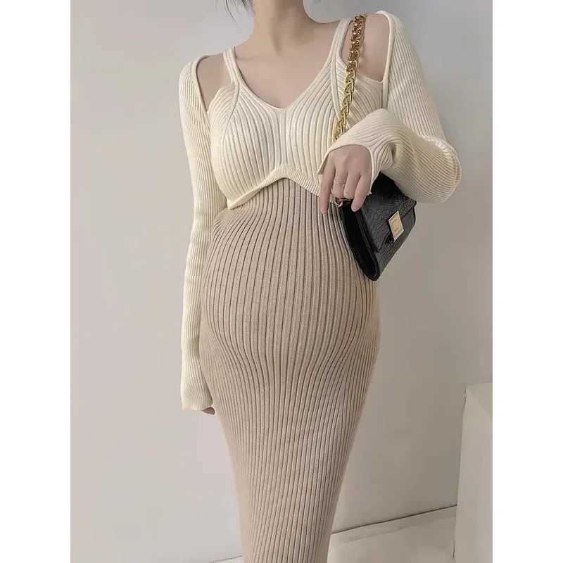 Autumn Winter Materni Dress A Line Slim Sweaters Clothes for Pregnant Women Bodycon Pregnancy Baby Shower ParXJ241213