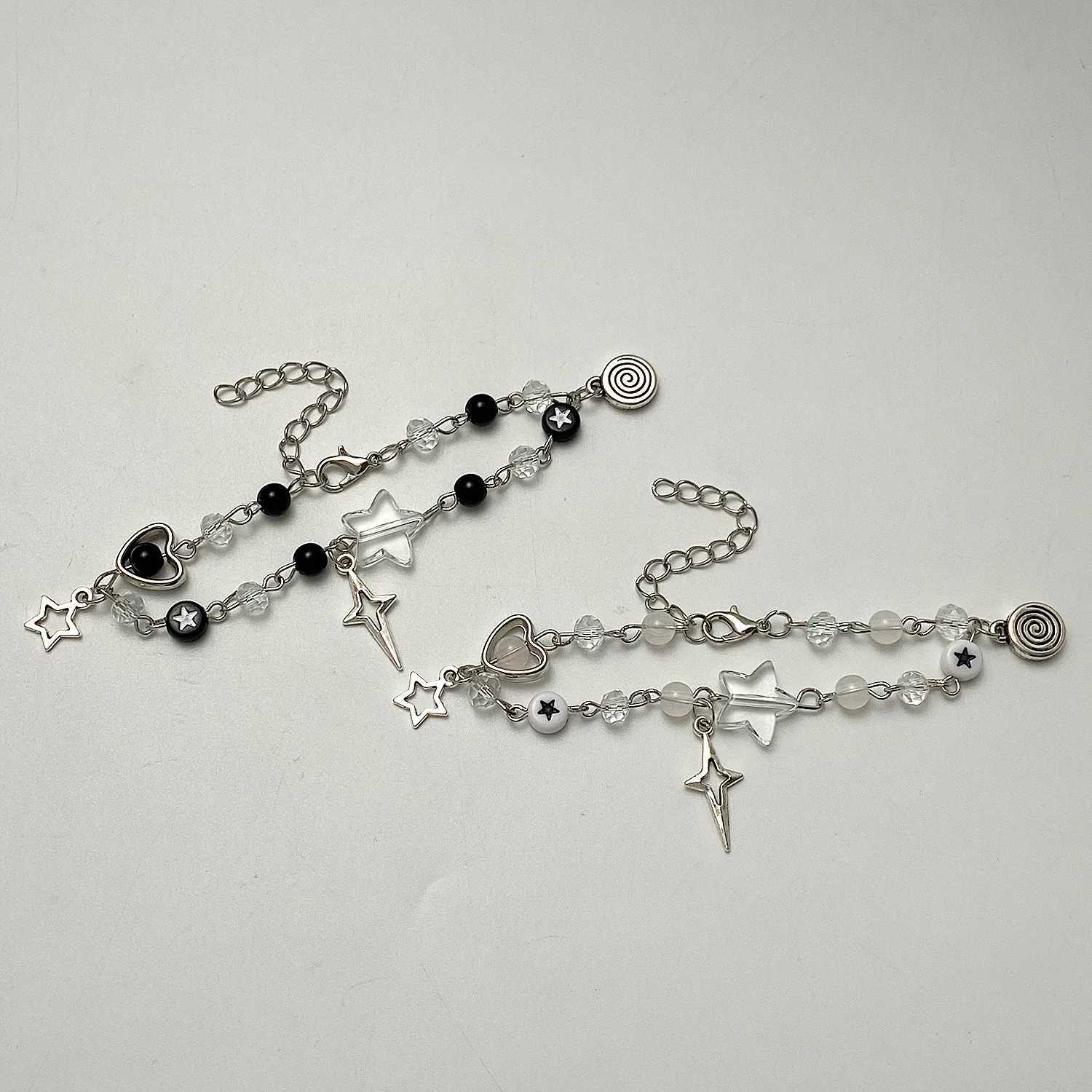 Fashion Couple Beads Bracelets Heart Star Handmade Y2K Charm Anime Beaded Kaii Friendship Couple Bracelet JewelryXJ241214