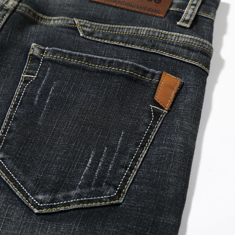 Summer shorts mens denim pants stretchy dark blue fashion n jeans ultrathin straight 241211